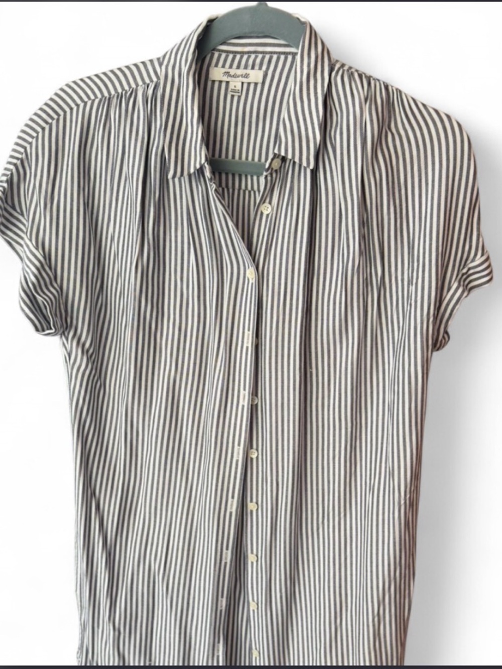 Madewell Striped Button-Down Shirt Dress